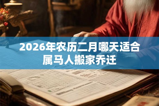 2026年农历二月哪天适合属马人搬家乔迁