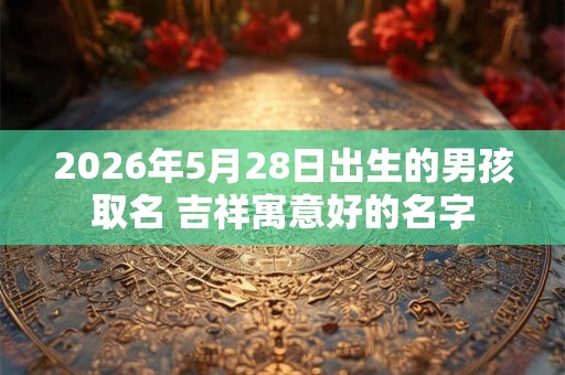 2026年5月28日出生的男孩取名 吉祥寓意好的名字