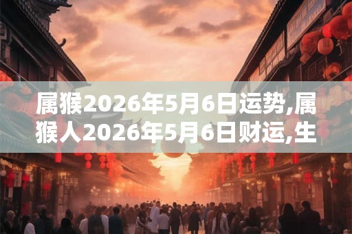 属猴2026年5月6日运势,属猴人2026年5月6日财运,生肖猴2026年5月6日运势
