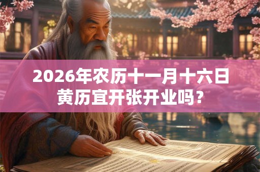 2026年农历十一月十六日黄历宜开张开业吗？