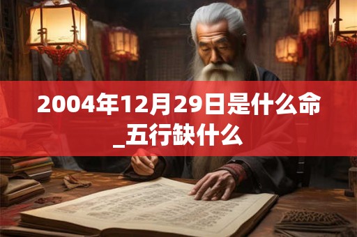 2004年12月29日是什么命_五行缺什么