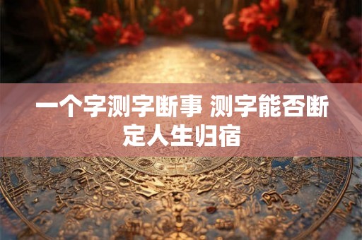 一个字测字断事 测字能否断定人生归宿 一个字测字断事 测字能否断定人生归宿