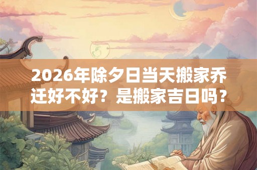 2026年除夕日当天搬家乔迁好不好？是搬家吉日吗？