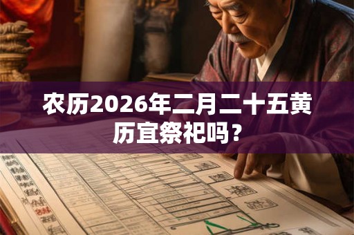 农历2026年二月二十五黄历宜祭祀吗? 农历2026年二月二十五黄历宜祭祀吗?
