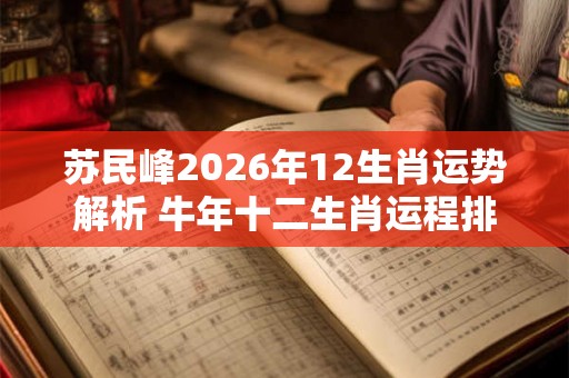 苏民峰2026年12生肖运势解析 牛年十二生肖运程排行榜
