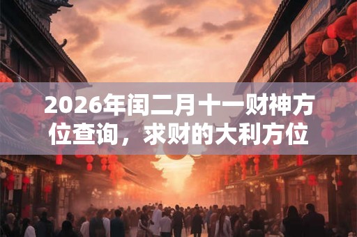 2026年闰二月十一财神方位查询，求财的大利方位