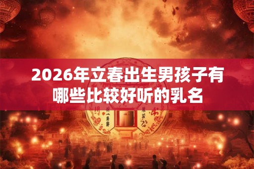 2026年立春出生男孩子有哪些比较好听的乳名