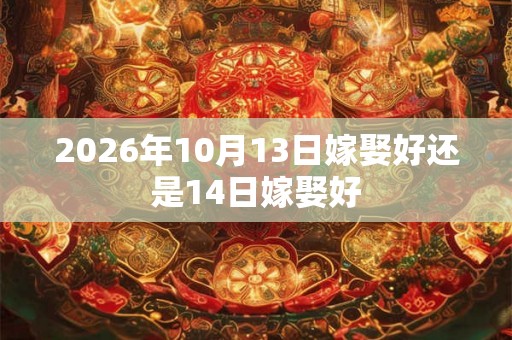 2026年10月13日嫁娶好还是14日嫁娶好