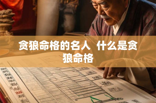 贪狼命格的名人  什么是贪狼命格