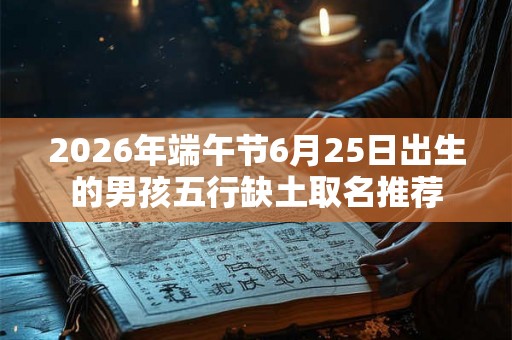 2026年端午节6月25日出生的男孩五行缺土取名推荐
