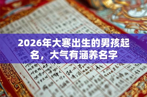 2026年大寒出生的男孩起名，大气有涵养名字