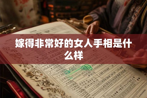 嫁得非常好的女人手相是什么样