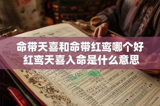命带天喜和命带红鸾哪个好 红鸾天喜入命是什么意思