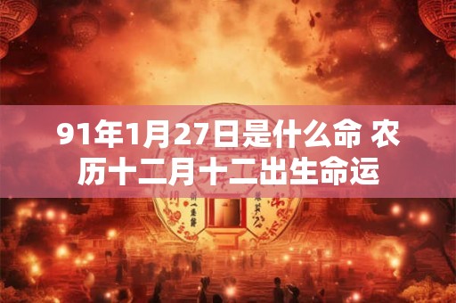 91年1月27日是什么命 农历十二月十二出生命运