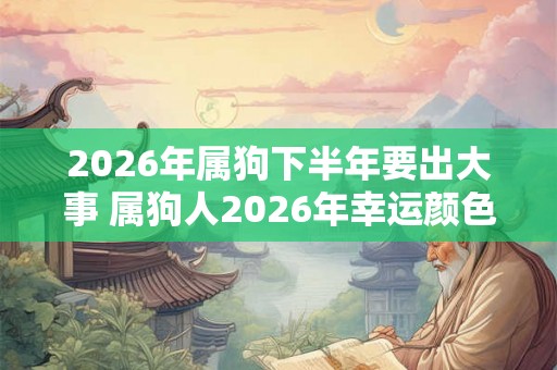 2026年属狗下半年要出大事 属狗人2026年幸运颜色