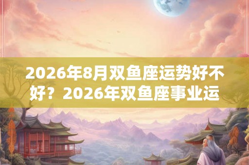 2026年8月双鱼座运势好不好?2026年双鱼座事业运势 2026年8月双鱼座运势好不好?2026年双鱼座事业运势