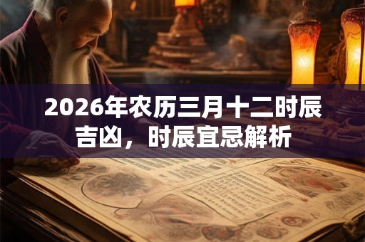 2026年农历三月十二时辰吉凶，时辰宜忌解析