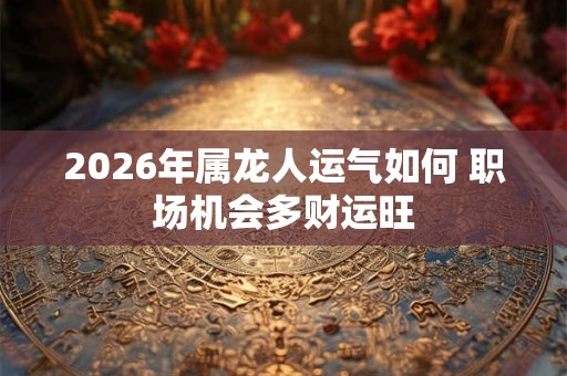 2026年属龙人运气如何 职场机会多财运旺