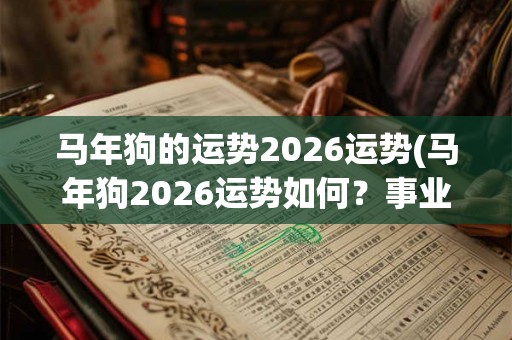 马年狗的运势2026运势(马年狗2026运势如何？事业、恋情、财运有何变化？)