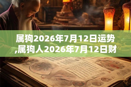 属狗2026年7月12日运势,属狗人2026年7月12日财运,生肖狗2026年7月12日运势 属狗2026年7月12日运势,属狗人2026年7月12日财运,生肖狗2026年7月12日运势