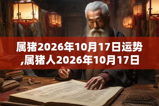 属猪2026年10月17日运势,属猪人2026年10月17日财运,生肖猪2026年10月17日运势