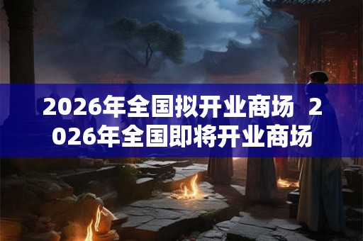 2026年全国拟开业商场 2026年全国即将开业商场 2026年全国拟开业商场 2026年全国即将开业商场