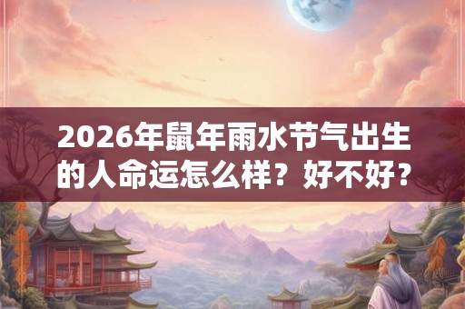 2026年鼠年雨水节气出生的人命运怎么样？好不好？
