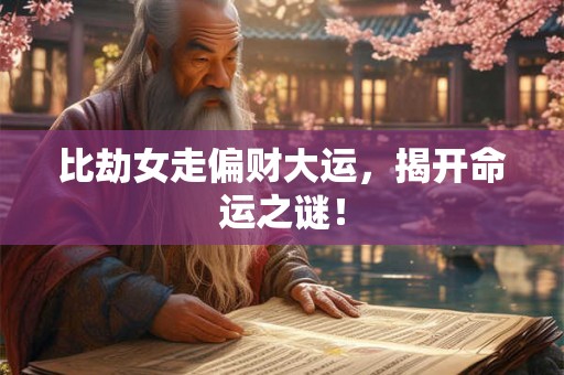 比劫女走偏财大运，揭开命运之谜！