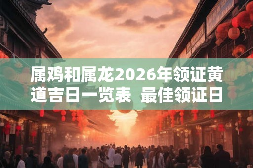 属鸡和属龙2026年领证黄道吉日一览表  最佳领证日期