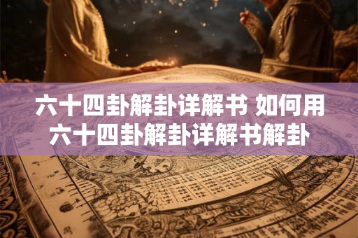 六十四卦解卦详解书 如何用六十四卦解卦详解书解卦