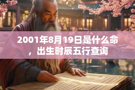 2001年8月19日是什么命，出生时辰五行查询