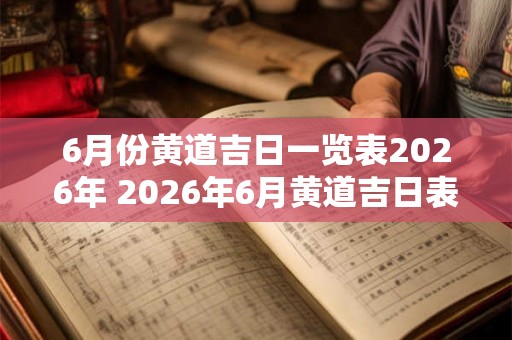 6月份黄道吉日一览表2026年 2026年6月黄道吉日表