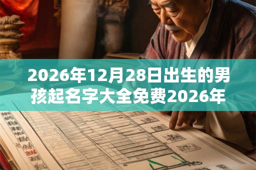 2026年12月28日出生的男孩起名字大全免费2026年