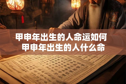 甲申年出生的人命运如何  甲申年出生的人什么命