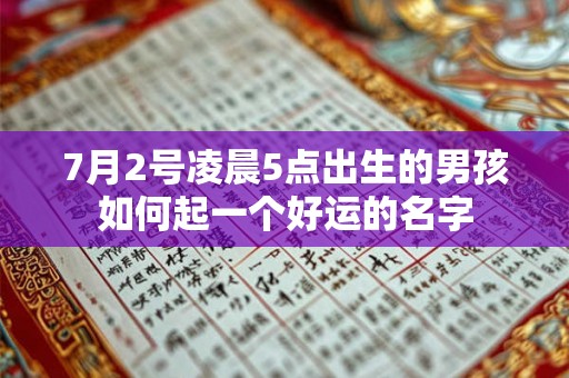 7月2号凌晨5点出生的男孩如何起一个好运的名字