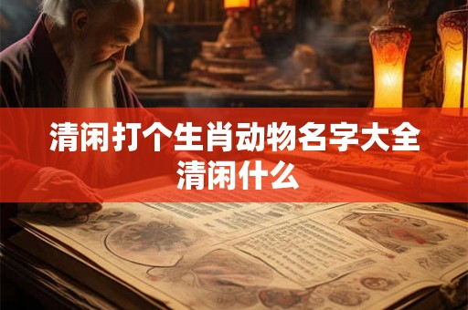 清闲打个生肖动物名字大全 清闲什么