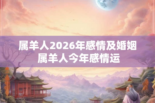 属羊人2026年感情及婚姻 属羊人今年感情运