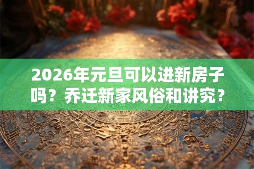 2026年元旦可以进新房子吗？乔迁新家风俗和讲究？