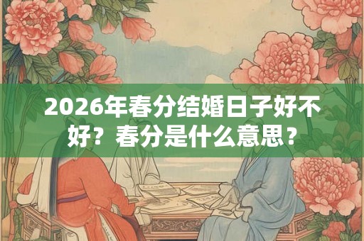 2026年春分结婚日子好不好？春分是什么意思？