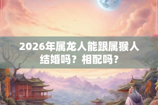 2026年属龙人能跟属猴人结婚吗？相配吗？