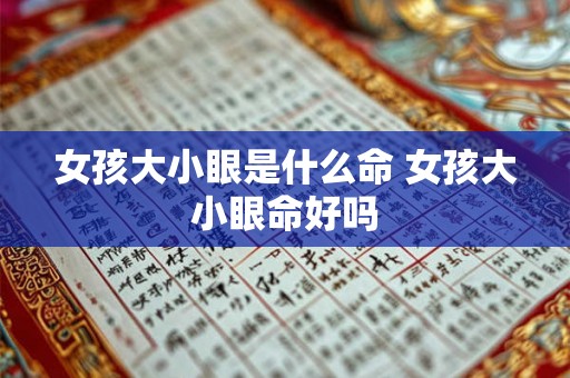 女孩大小眼是什么命 女孩大小眼命好吗