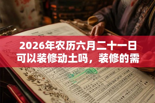 2026年农历六月二十一日可以装修动土吗，装修的需要注意什么？