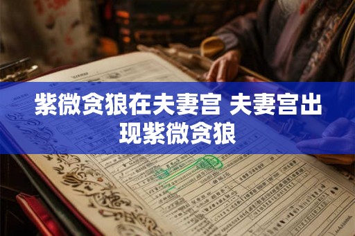 紫微贪狼在夫妻宫 夫妻宫出现紫微贪狼