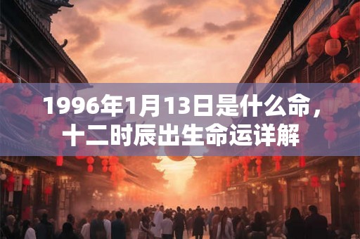 1996年1月13日是什么命，十二时辰出生命运详解