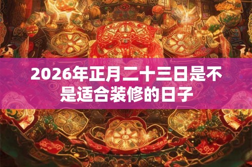 2026年正月二十三日是不是适合装修的日子