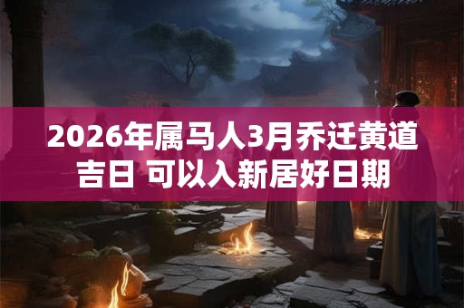 2026年属马人3月乔迁黄道吉日 可以入新居好日期