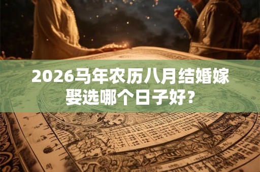 2026马年农历八月结婚嫁娶选哪个日子好? 2026马年农历八月结婚嫁娶选哪个日子好?