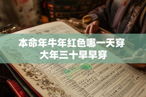本命年牛年红色哪一天穿 大年三十早早穿