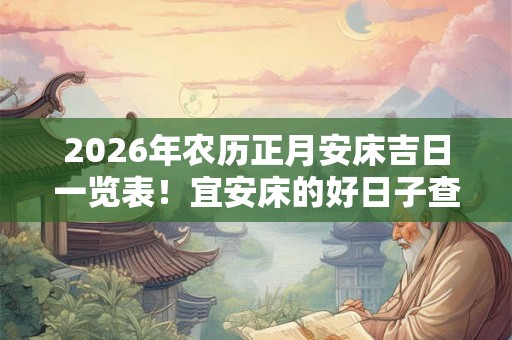 2026年农历正月安床吉日一览表！宜安床的好日子查询