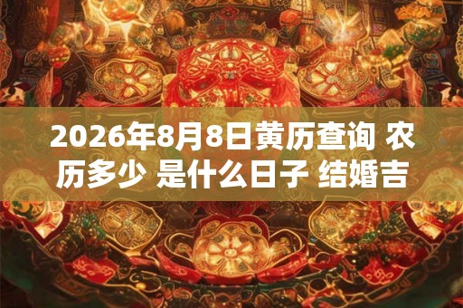 2026年8月8日黄历查询 农历多少 是什么日子 结婚吉时